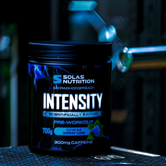Solas Nutrition INTENSITY Pre-Workout Powder – Energy, Focus & Pump Formula (Blue Raspberry, 40 Servings)