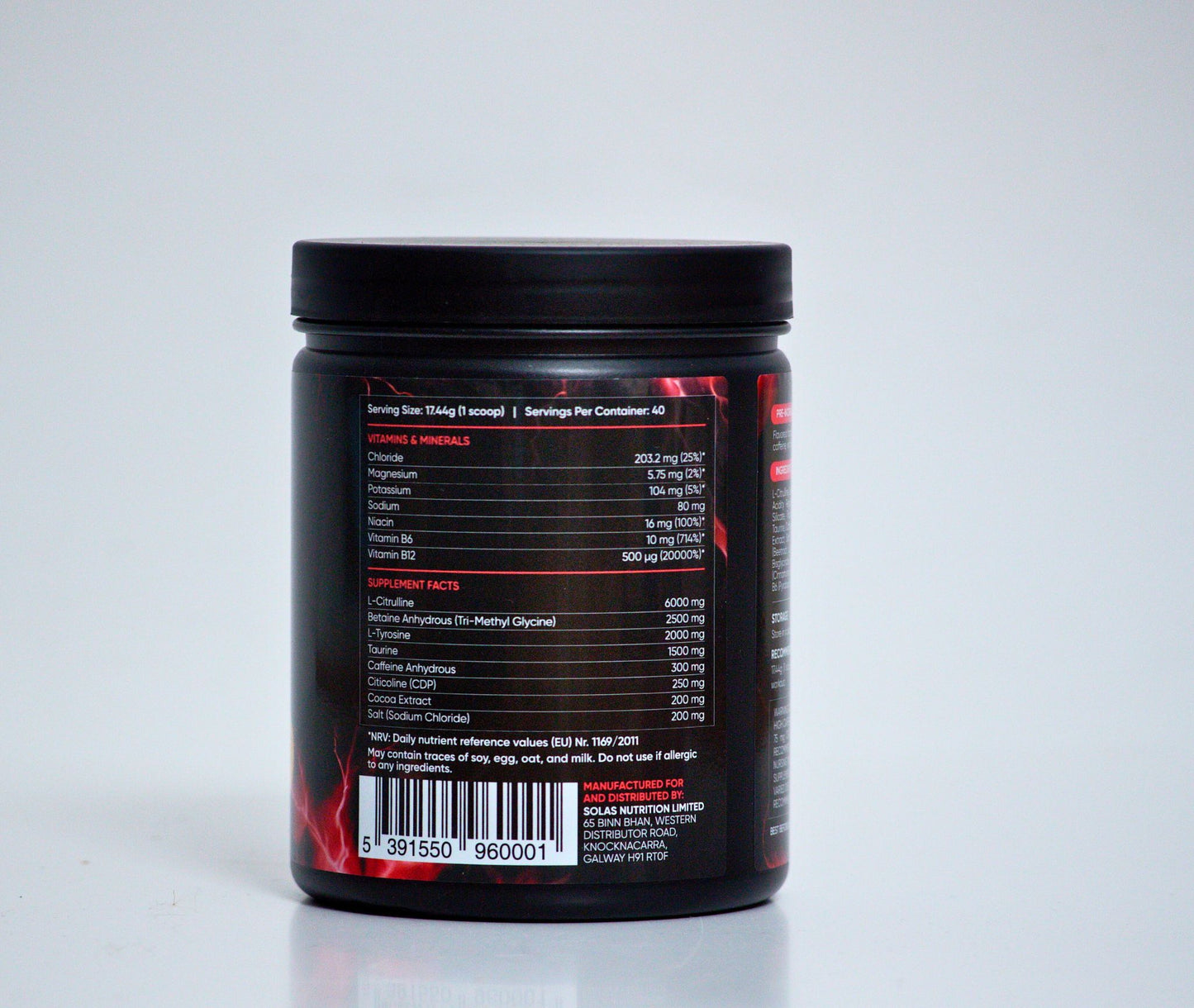 Solas Nutrition INTENSITY Pre-Workout Powder – Energy, Focus & Pump Formula (Fruit Punch 40 Servings)